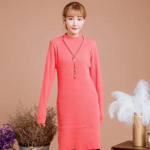 §獨具衣格§ G9569 台灣製●半高領針織套頭內搭洋裝毛衣-中大尺碼