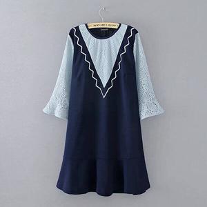 §獨具衣格§ J1379 蕾絲V荷葉洋裝-大尺碼